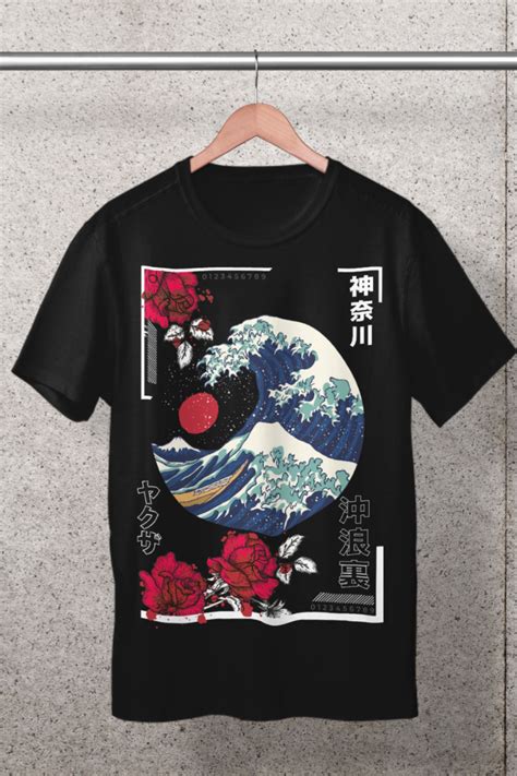 japanese the great wave of kanawagawa t shirt in 2023 trendy shirt designs shirt design