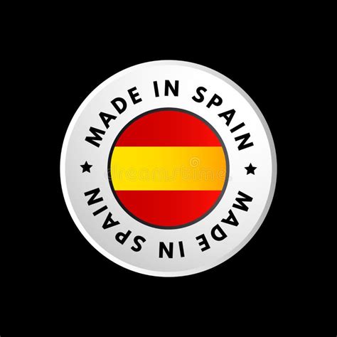 Made In Spain Text Emblem Badge Concept Background Stock Illustration