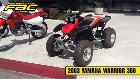 This one is mainly stock with the exception of trx rear rims, and the. FBC - 2003 YAMAHA WARRIOR 350 ATV - YouTube