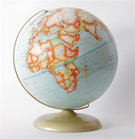 Vintage 12 Rand Mcnally Globe Bright Raised Features