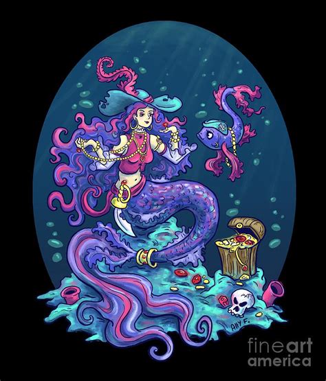 Mermaid Pirate Digital Art By Alexandra Franzese Pixels