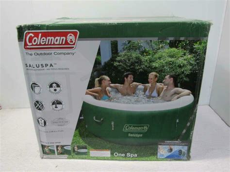 Coleman Saluspa Inflatable Hot Tub Spa Green And White For