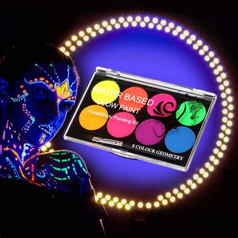 Buy Delisoul Uv Neon Face Paint Glow In The Dark Face Paint Black Light Body Paint 8 Colors