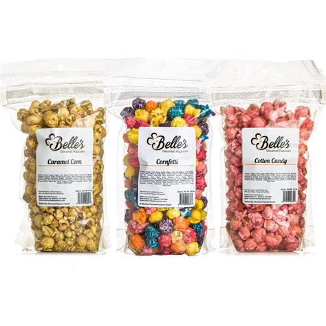 Buy Belles Gourmet Popcorn 3 Bag Variety Pack Caramel Corn Cotton
