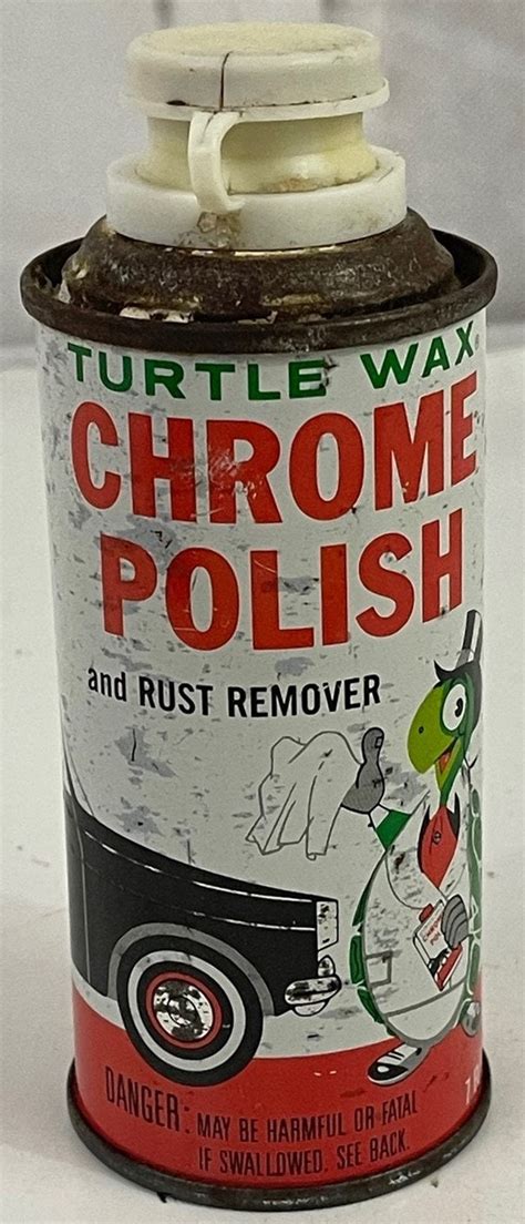 Vintage Turtle Wax Chrome Polish And Rust Remover Can Etsy