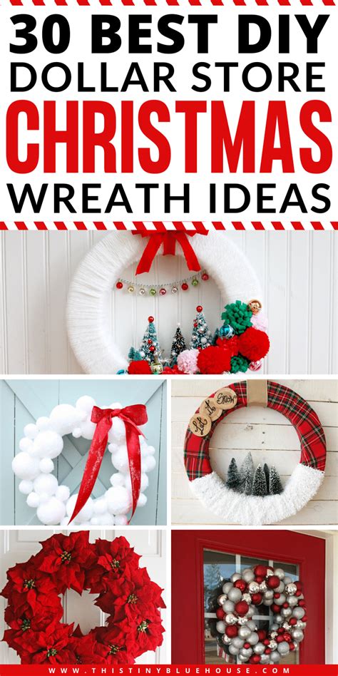 30 Gorgeous Diy Dollar Store Christmas Wreath Ideas This Tiny Blue House