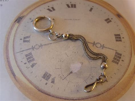 Antique Pocket Watch Chain 1890s Victorian Golden Nickel Fancy Albert