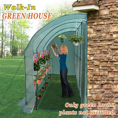Green powder coated steel frame provide and middle rails provide additional stability for this greenhouse. Strong Camel Large Walk-In Wall Greenhouse — Info You ...