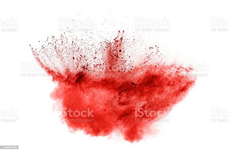 Red Color Powder Explosion On White Background Mauve Red Color Cloud