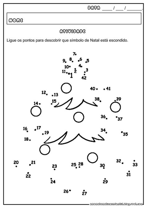 Matemática Infantil Atividade Liga Pontos Natal