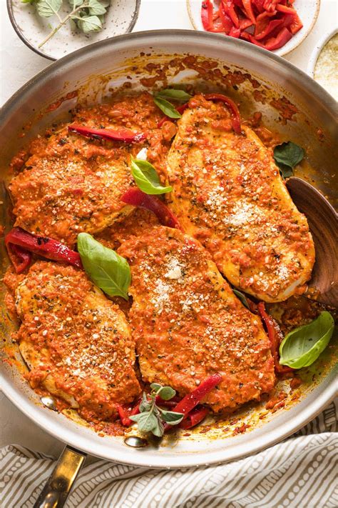 Roasted Red Pepper Chicken Nourish And Fete
