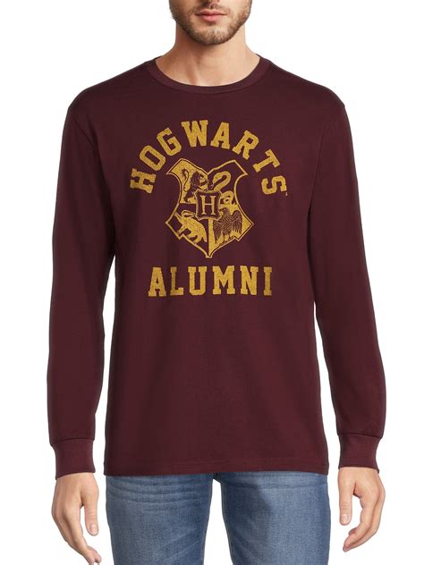 Harry Potter Mens Hogwarts Alumni Graphic T Shirt With Long Sleeves