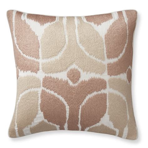 Embroidered Ikat Pillow Cover Blush Williams Sonoma