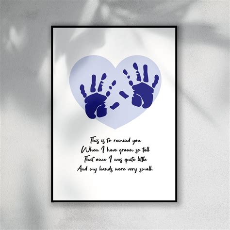 Baby Handprint Poem Diy Baby T Baby Shower Handprint Wall Etsy