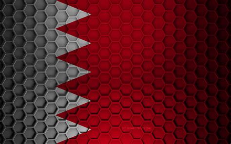 Bahrain Flag 3d Hexagons Texture Bahrain 3d Texture Bahrain 3d Flag