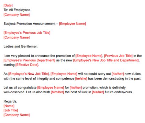 Hr Guide Job Promotion Letters And Templates