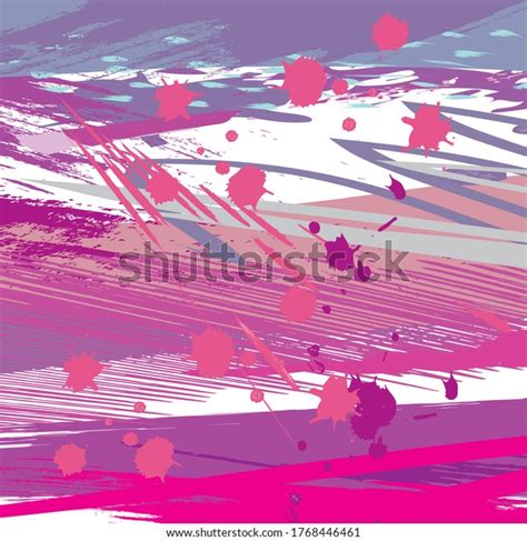 Abstract Colourful Purple Paint Brush Strokes Stock Vector Royalty