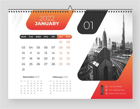 Business Desk Calendar Template For 2022 On Behance