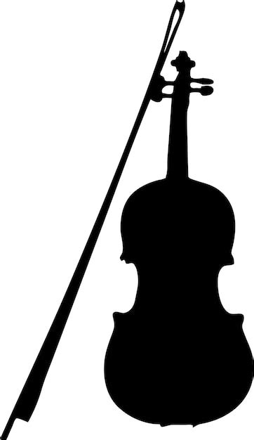 Silueta De Vector De Violín Aislado Sobre Fondo Blanco Violín Lleno De