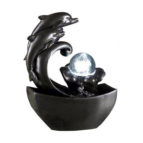 Have To Have It Ore International Swimming Dolphin Tabletop Fountain