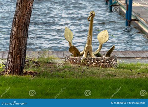 Anchor On The Lake Stock Image Image Of Dark Industrial 153535063