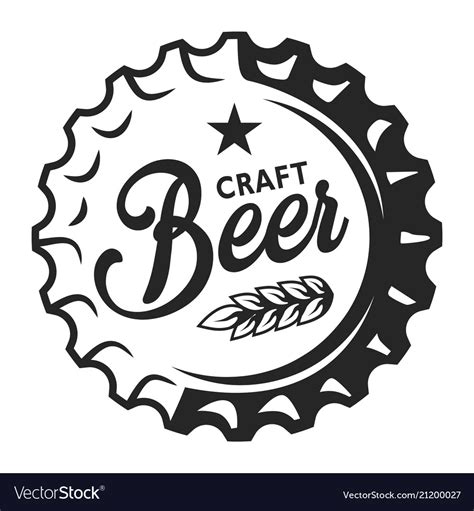 Vintage Beer Cap Logo Royalty Free Vector Image