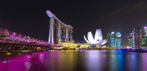Hd Wallpaper Singapore Marina Bay Travel City City At Night City