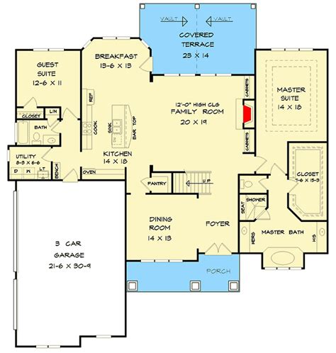 Magnificent Two Story House Plan With Main Level Master And Guest Suite