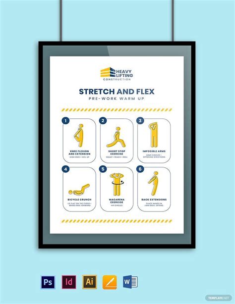 Stretch And Flex Poster Template In Illustrator Psd Pages Word