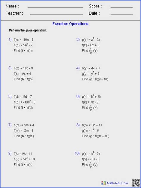 Worksheet by kuta software llc algebra 2 factoring all methods mixed review name id. Inverse Functions Worksheet Answers Kuta Software ...