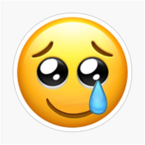 Happy Tear Emoji Sticker By Artwithally Redbubble