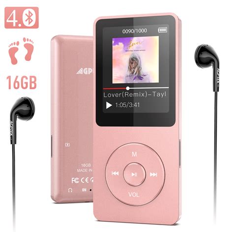 Agptek Mp3 Player Bluetooth Lossless Music Player With Fm Radio Voice