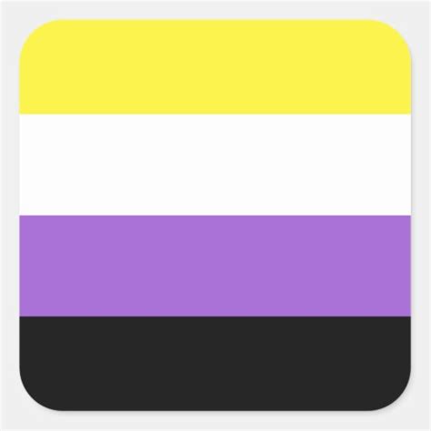 Non Binary Pride Flag Square Sticker