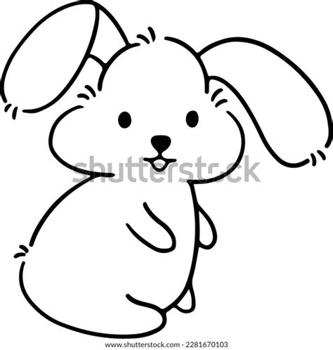 Cute Bunny Doodle Hand Draw Cartoon Stock Vector Royalty Free