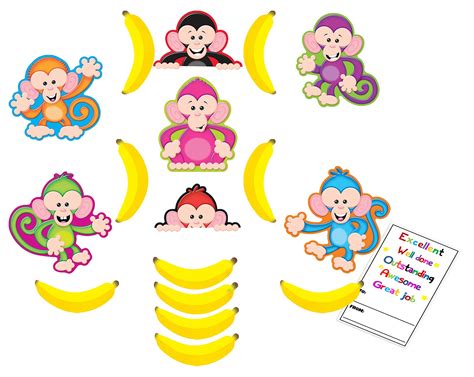 Buy Monkey Cutouts And Banana Cutouts For Classroom 150 Monkeys And
