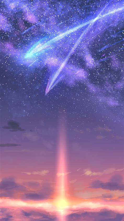 Sunset Sky Comet Anime Art 4k 6160f Wallpaper Pc Desktop