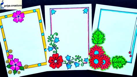 Simple Colourful Flower Border Designs For School Projects Home Mybios