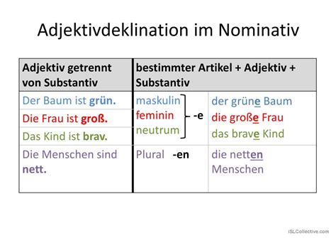 Adjektivdeklination Im Nominativ Nu Deutsch DAF Powerpoints