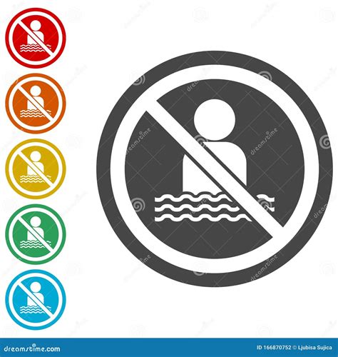 No Swimming Sign Illustration Stock Vector Illustration Of Button