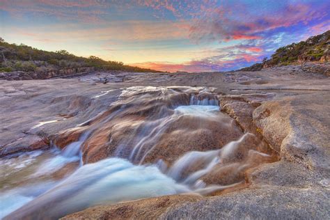 Hill Country Cascade At Sunset 2282 Photograph By Rob Greebon Fine