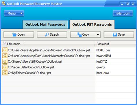 Outlook Password Recovery Master Recuperación De Contraseñas Pst