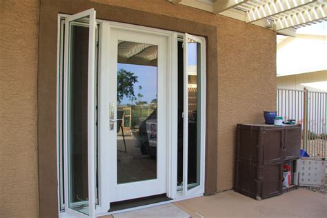 A Single French Door With Two Operating Casement Window Sidelights