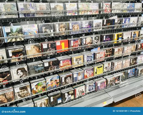 Audio Cd Selection In A Store Editorial Stock Image Image Of Rock
