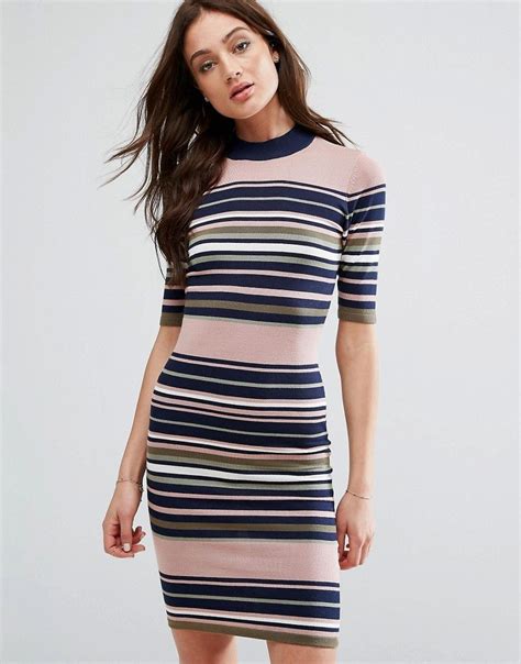 y a s stripe knit dress multi in 2023 womens knit dresses striped knit dress striped knitwear