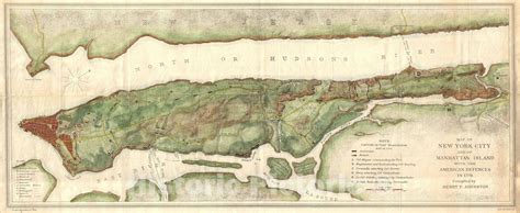 Historic Map New York City Manhattan Island During The