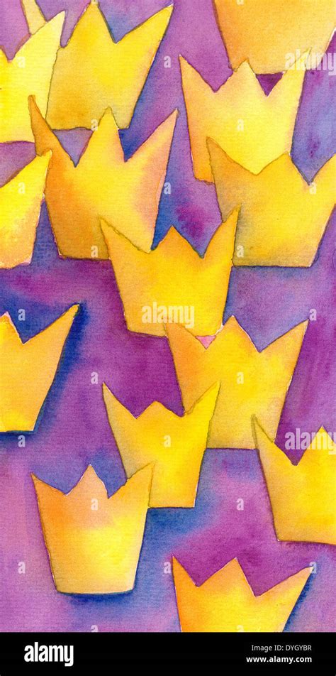 Succession Royal Abstract Vertical Watercolor Painting With Golden