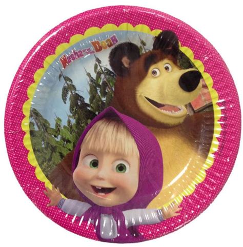 Masha And The Bear Birthday Paper Party Supplies Plates Etsy