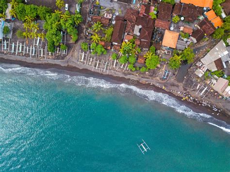Aerial View Of Amed Beach In Bali Indonesia Stock Photo Image Of