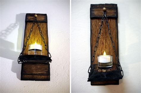 Rustic Candle Sconces Set Of 2 Primitive Country Home Decor