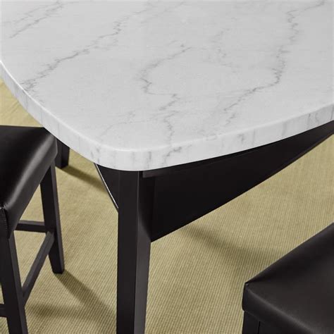 Carrara White Marble Top Counter Height Table Homesquare